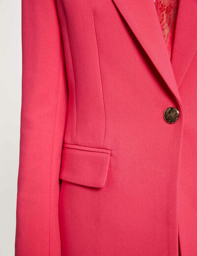 Waisted jacket with notched lapel collar medium pink ladies'