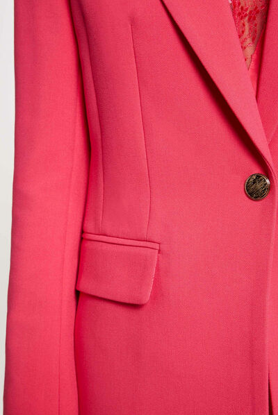 Waisted jacket with notched lapel collar medium pink ladies'