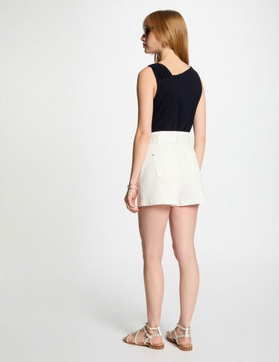 Sleeveless vest top navy blue women