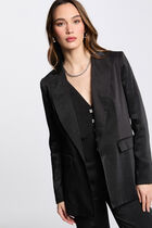 Suede blazer black women