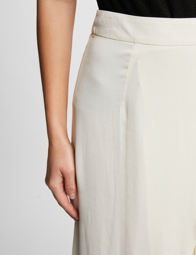 Maxi skirt with ruffles medium ecru ladies'