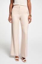 Striped wide leg trousers light pink women