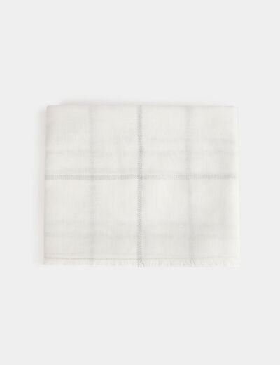 Scarf with check print ivory ladies'