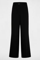 High-waisted wide trousers black women