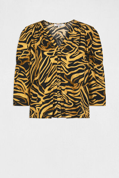 3/4-length sleeved shirt abstract print multico ladies'