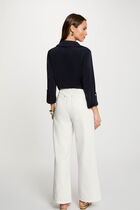 Shirt with notched collar navy blue women