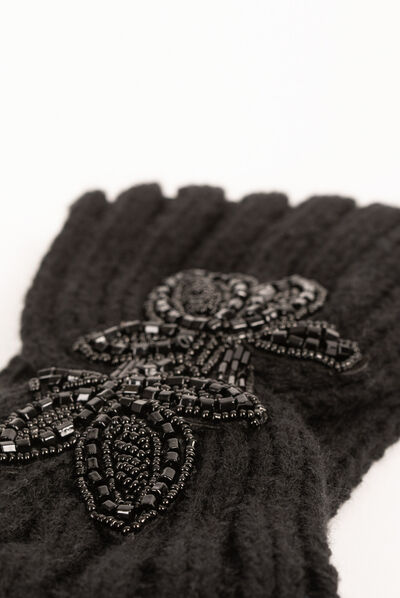 Beaded headband black ladies'