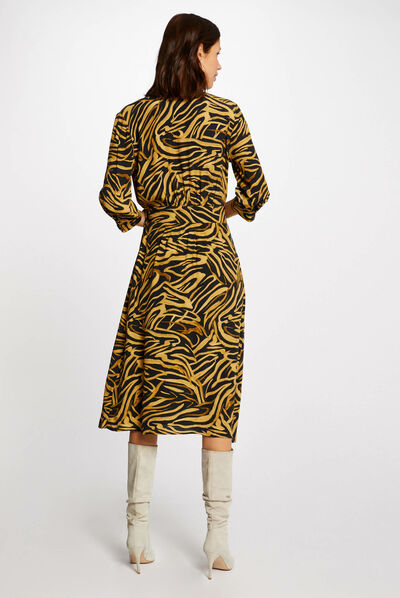 Midi wrap dress with abstract print multico ladies'