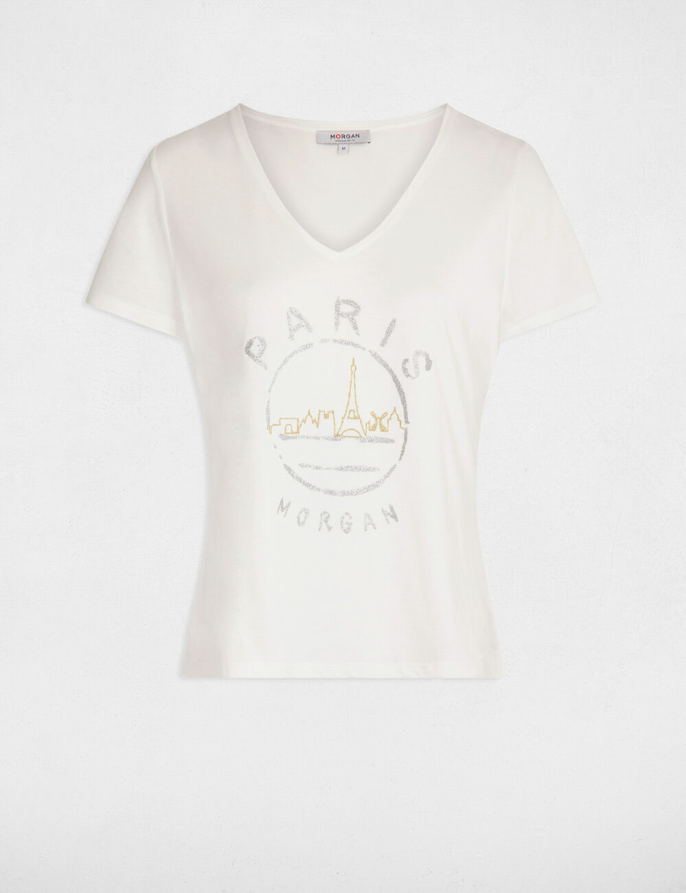 T-shirt with message ecru women