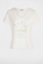 T-shirt with message ecru women