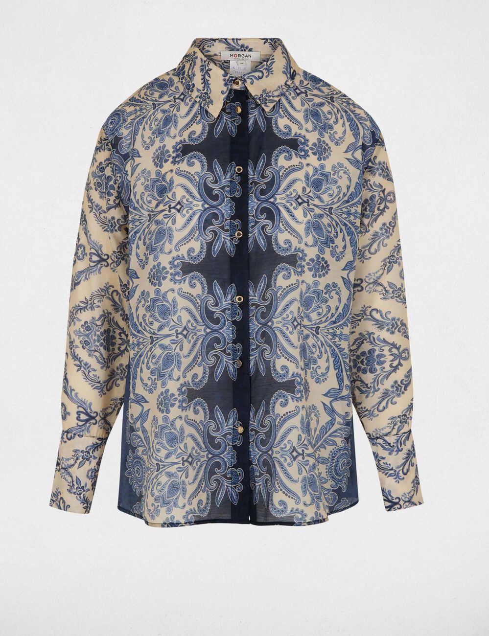 Printed shirt with notched collar multicolor women