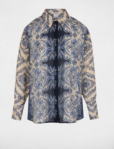 Printed shirt with notched collar multicolor women