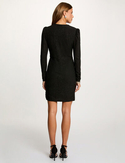 Draped fitted midi dress black women