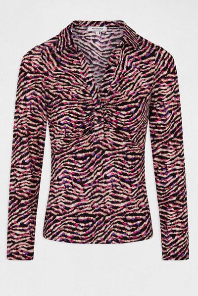 Long-sleeved printed t-shirt multico ladies'