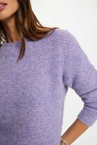 Cropped round neck sweater parma purple women