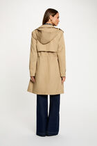 Long parka with high neck beige women