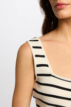 Fitted maxi knitted dress ecru women