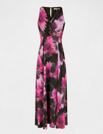Maxi A-line dress abstract print multico ladies'