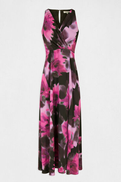 Maxi A-line dress abstract print multico ladies'