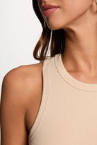Belted fitted mini dress beige women