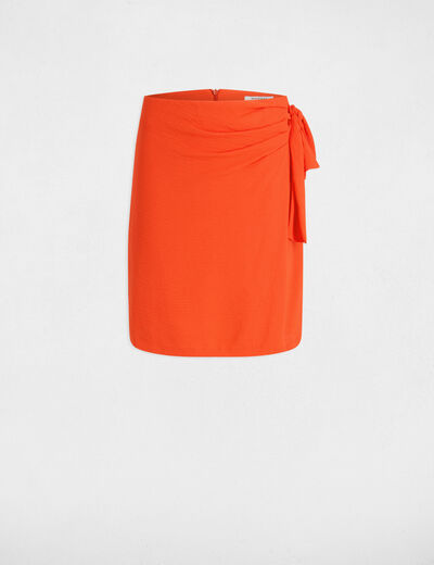 Draped wrap skirt dark orange women
