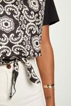 T-shirt cropped imprimé blanc femme