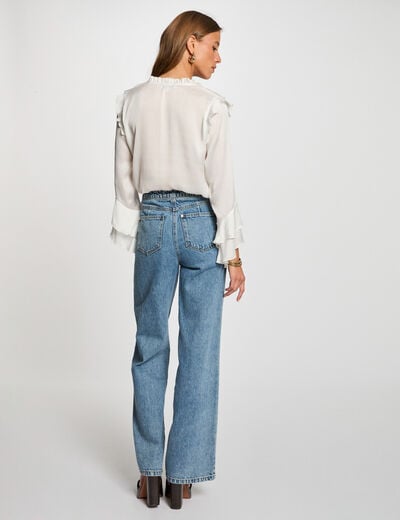 Long-sleeved blouse white women
