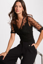Body manches courtes noir femme