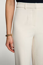 Straight trousers with darts cream women
