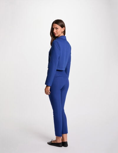 Short buttoned jacket electric blue women
