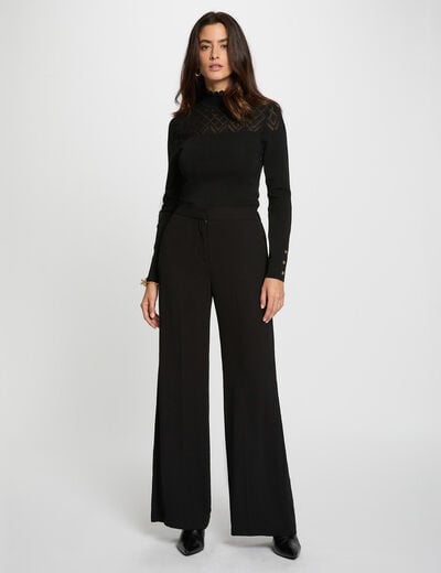 Flowy wide-leg trousers black women