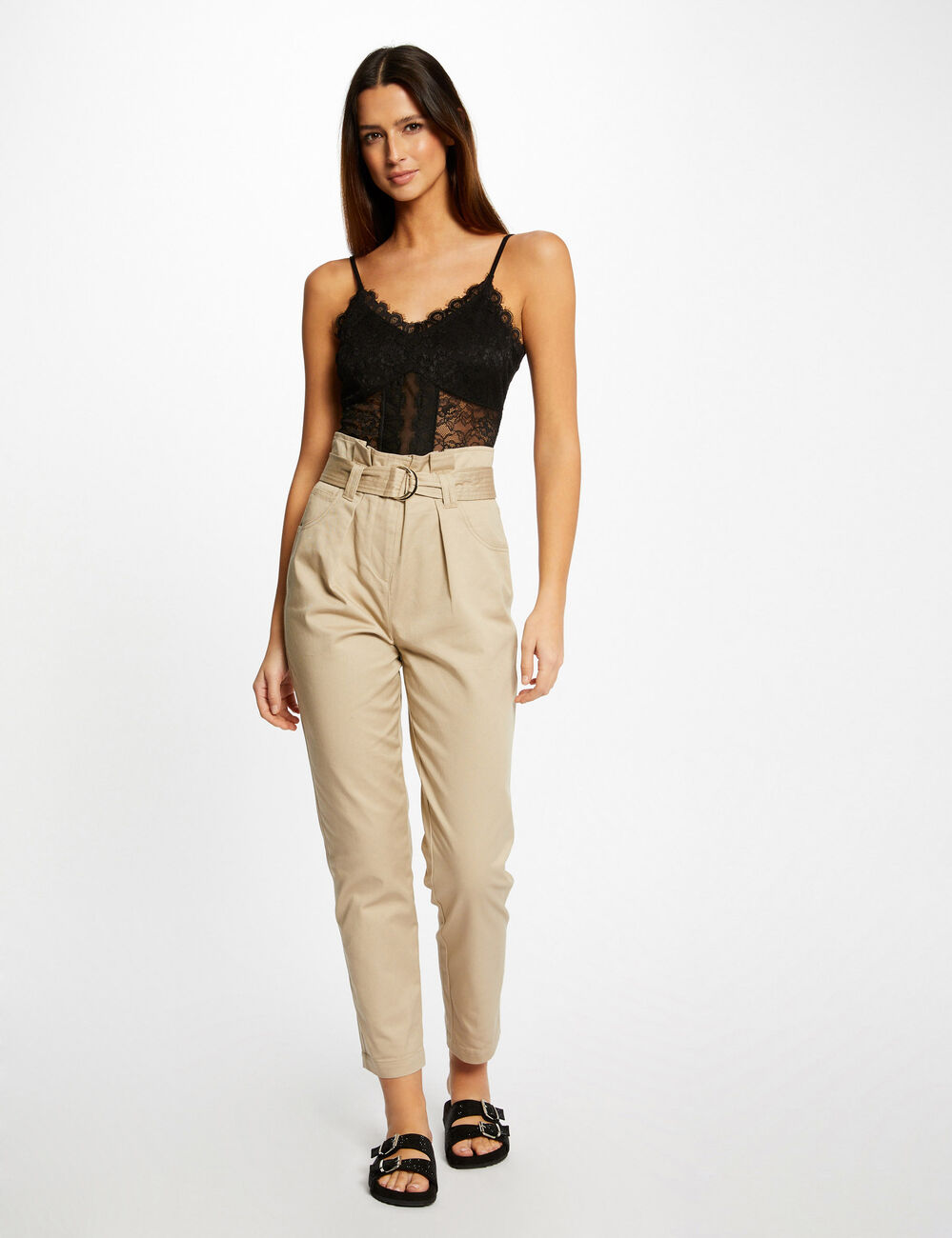 Body with thin straps and lace black women