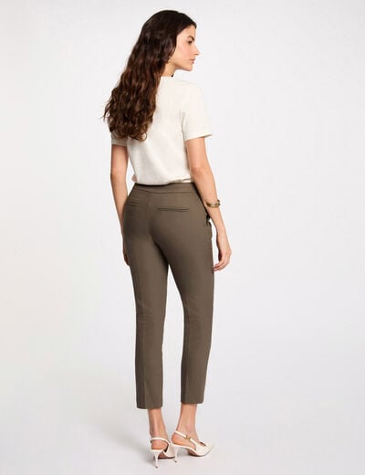 Cropped cigarette trousers khaki green women