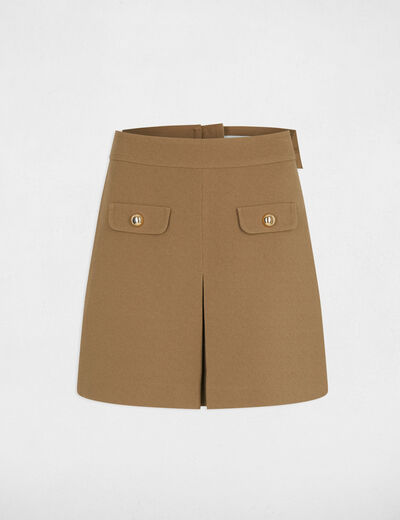 Pleated short skirt sand women