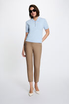 Cropped cigarette trousers taupe women