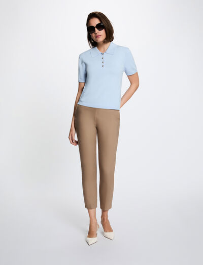 Cropped cigarette trousers taupe women