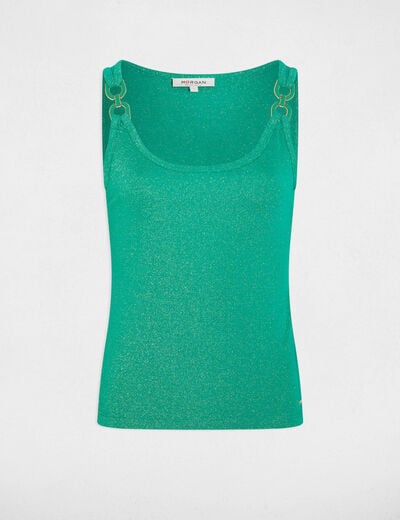 Sleeveless vest top emerald green women