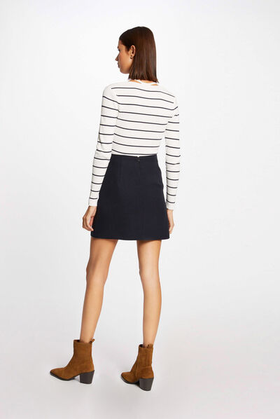 Long-sleeved jumper with stripes ivory ladies'