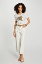 T-shirt with message ecru women