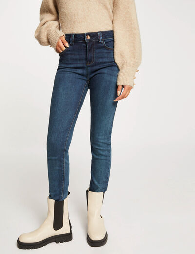 High-waisted slim jeans denim stone women