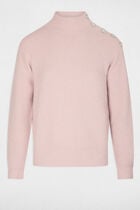 Long-sleeved jumper with buttons light pink women