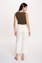 Sleeveless vest top khaki green women