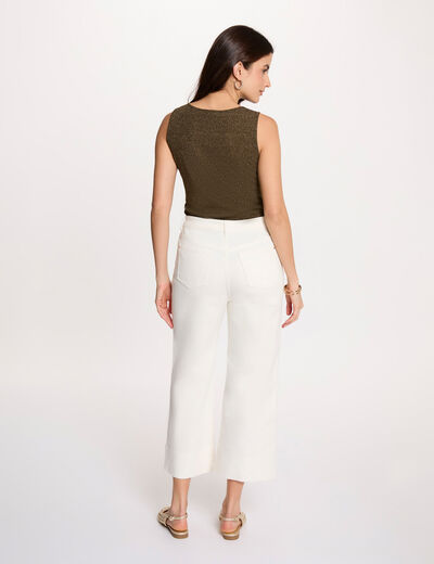 Sleeveless vest top khaki green women