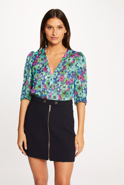 Shirt 3/4-length sleeves floral print multico ladies'