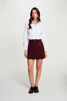 High-waisted short skirt plum women