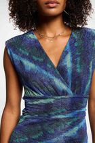 Robe courte ajustée imprimée multicolore femme