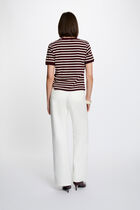 Striped t-shirt with round neck plum women