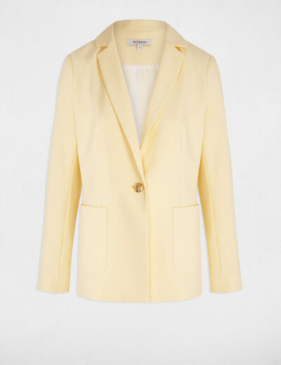 Blazer with patch pockets pastel yellow women