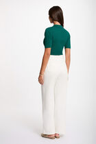 Sweater with a turned-down collar green women