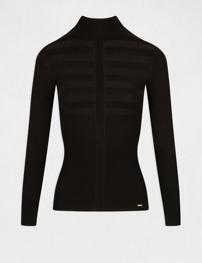 Fitted high neck sweater black women
